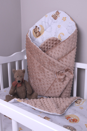 123Baby Rożek niemowlęcy becik otulacz minky 80x80cm