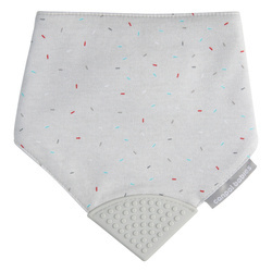 Canpol babies Śliniak materiałowy z gryzakiem szary