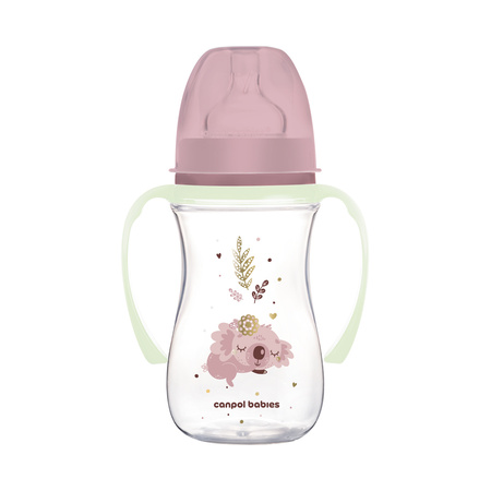  Canpol Butelka szeroka antykolkowa ze świecącymi uchwytami 240 ml Sleepy Koala 