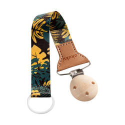 Akuku Tasiemka z klipsem do smoczków uspokajających liście