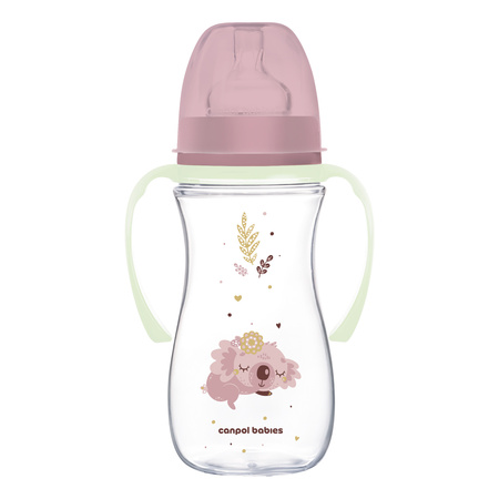  Canpol Butelka szeroka antykolkowa ze świecącymi uchwytami 300 ml Sleepy Koala 