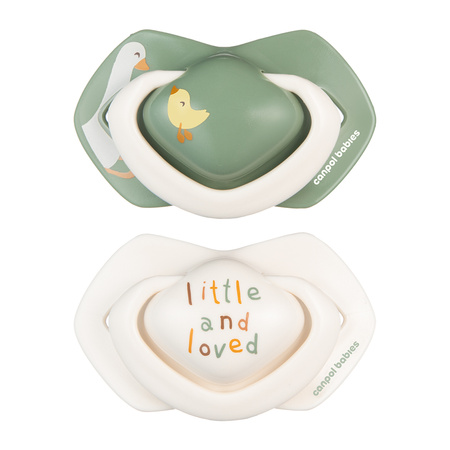 Canpol babies Smoczek silikonowy Light touch 0-6m symetryczny GOOSE 2 szt.