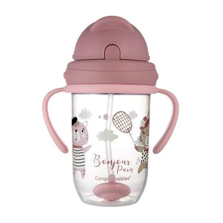 Canpol babies kubek niekapek z rurką i odważnikiem 270ml BONJOUR PARIS