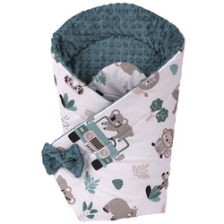 123Baby Rożek niemowlęcy becik otulacz minky 80x80cm