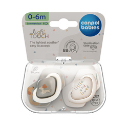 Canpol Smoczek silikonowy Light touch 0-6m symetryczny DOGS 2 szt.