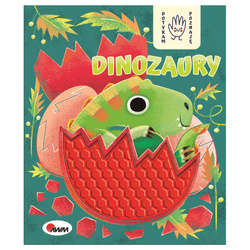 AWM Dotykam, poznaję Dinozaury Książeczka sensoryczna