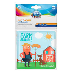 Canpol Miękka książeczka edukacyjna z piszczkiem KOLOROWA FARMA