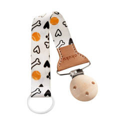 Akuku Tasiemka z klipsem do smoczków uspokajających kości