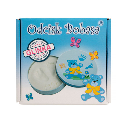 Odcisk Bobasa Pudełko na odcisk rączki lub stopy niebieski