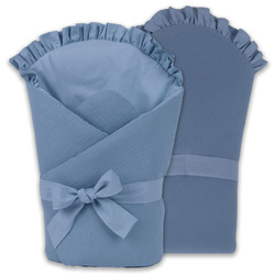 123Baby Rożek Muślinowy z falbanką 80x80 cm