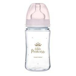 Canpol Butelka szeroka antykolkowa 240ml Royal Baby różowa