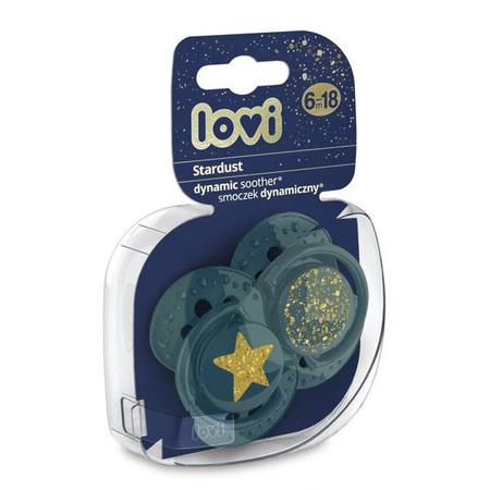 Lovi Smoczek uspokajający dynamiczny 6-18m 2 szt. Stardust zielony