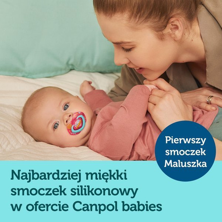 Canpol Smoczek uspokajający silikonowy symetryczny 0-6m Neon Love