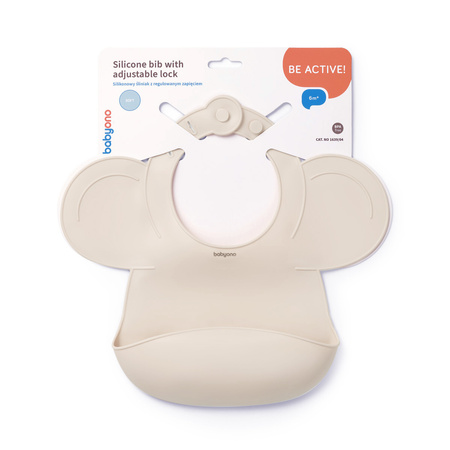 BABYONO ŚLINIAK SILIKONOWY MAŁPKA 1639/04 BEŻ