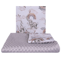123Baby Pościel minky 2-elementowa kołderka i poduszka 100x75/35x30 cm