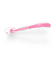 Babyono Miękka łyżeczka silikonowa dla niemowląt BABY'S SMILE różowa