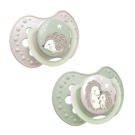 Lovi Smoczek uspokajający dynamiczny 0-6m Night&Day Hedgehog 2 szt.