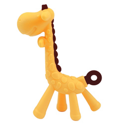 Bocioland Gryzak silikonowy Żyrafa żółto-brązowa