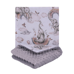 123Baby Pościel minky 2-elementowa kocyk i poduszka 75x55/35x30 cm