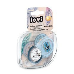 Lovi Smoczek uspokajający dynamiczny 18m+ 2 szt. Indian Summer niebieski