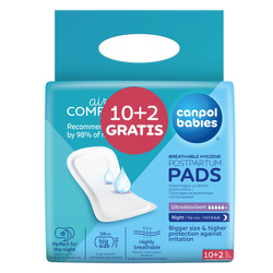 Canpol babies podkłady poporodowe oddychające na noc 10+2 szt. GRATIS