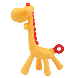 Bocioland Gryzak silikonowy Żyrafa żółto-czerwona