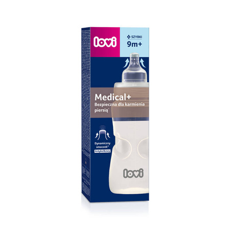 Lovi Butelka Medical+ 330 ml smoczek szybki 9m+