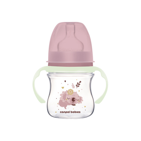  Canpol Butelka szeroka antykolkowa ze świecącymi uchwytami 120 ml Sleepy Koala 