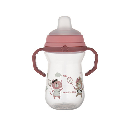 Canpol Kubek z silikonowym ustnikiem FirstCup 250ml BONJOUR PARIS 