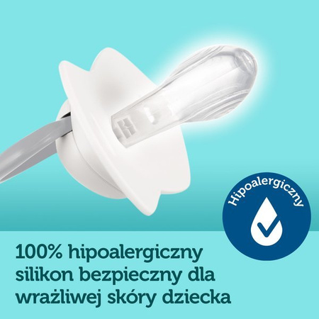 Canpol Smoczek uspokajający silikonowy symetryczny 18m+ Neon Love