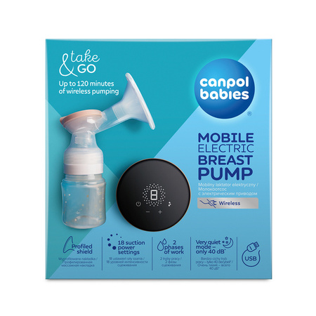 Canpol babies mobilny laktator elektryczny Take&Go + GRATIS muszla laktacyjna