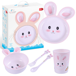 Bocioland Zestaw naczyń 5 elementów królik