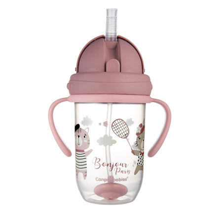 Canpol babies kubek niekapek z rurką i odważnikiem 270ml BONJOUR PARIS