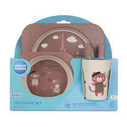 Campol Zestaw naczyń 5 elem. BONJOUR PARIS bordowy