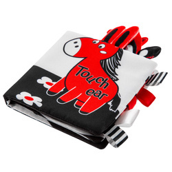 Bocioland Miękka książeczka kontrastowa szeleszcząco - grzechocząca KONIK