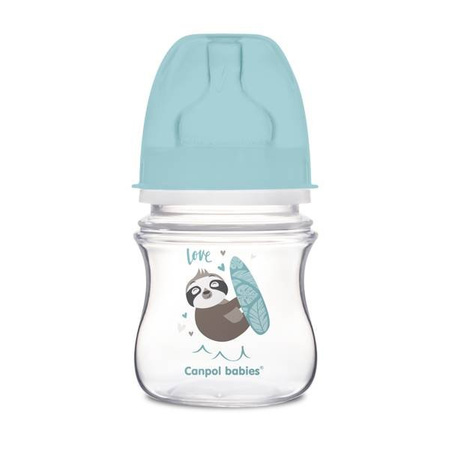 Canpol Butelka szeroka antykolkowa 120 ml PP EasyStart EXOTIC ANIMALS leniwiec