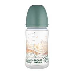 Canpol babies Butelka szeroka antykolkowa 240ml MOUNTAINS zielony