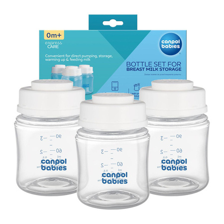 Canpol babies Zestaw butelek do przechowywania pokarmu 3x120ml