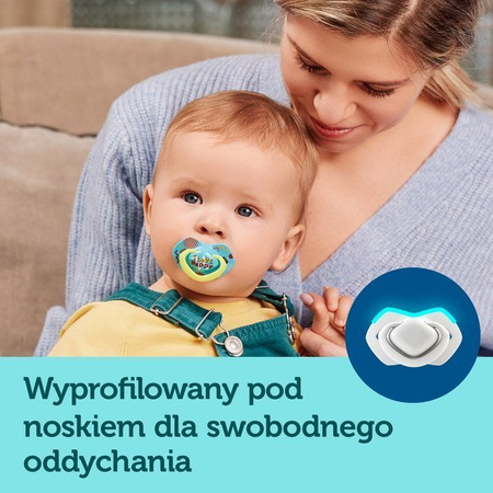 Canpol Smoczek uspokajający silikonowy symetryczny 0-6m Neon Love