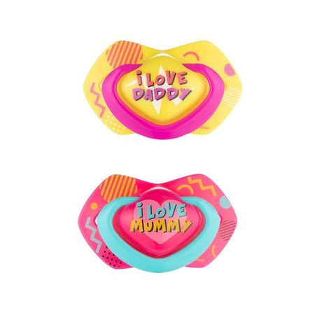 Canpol Smoczek uspokajający silikonowy symetryczny 0-6m Neon Love