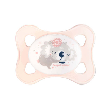 Canpol Smoczek uspokajający silikonowy symetryczny 0-2m MINI Sleepy Koala