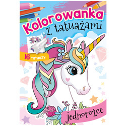 Wydawnictwo Skrzat Kolorowanka z tatuażami jednorożce