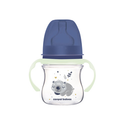  Canpol Butelka szeroka antykolkowa ze świecącymi uchwytami 120 ml Sleepy Koala 