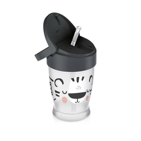 LOVI Kubek ze słomką JUNIOR 250 ml Salt&Pepper