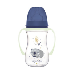 Canpol Butelka szeroka antykolkowa ze świecącymi uchwytami 240 ml Sleepy Koala 