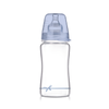 Lovi Butelka szklana DIAMOND GLASS 250 ml Baby Shower niebieski smoczek wolny 3m+