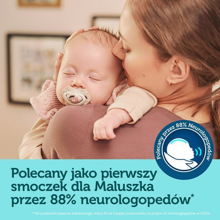 Canpol Smoczek uspokajający silikonowy symetryczny 6-18m Bonjour Paris