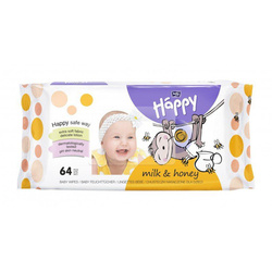 Bella Baby Happy Chusteczki nawilżające z mlekiem i miodem 64 szt.