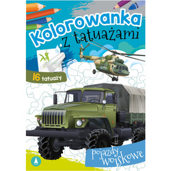 Wydawnictwo Skrzat Kolorowanka z tatuażami pojazdy wojskowe