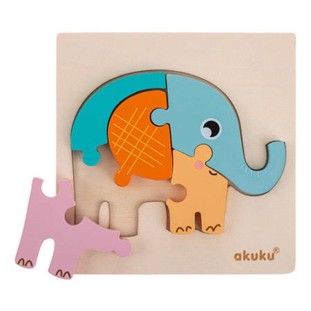 AKUKU PUZZLE DREWNIANE SŁOŃ A0600
